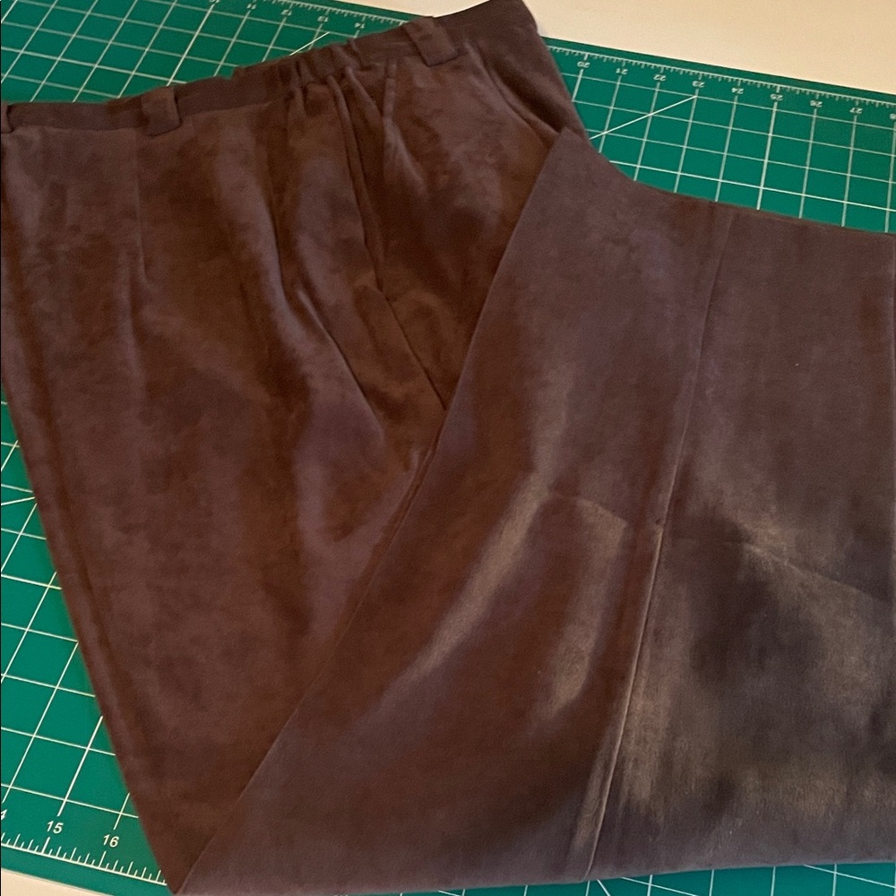 Christopher & Banks Brown Suede-Look Trousers